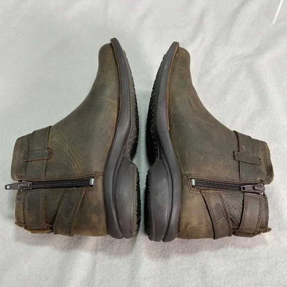 Merrell Andover Bluff Brown Waterproof Leather Ankle Boots Buckle Zip J17484 6